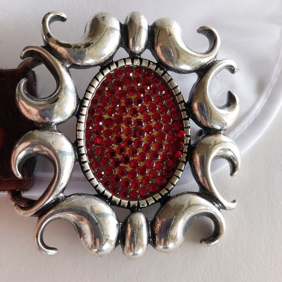 VTG BB Simon Leather Belt Swarovsky Crystals